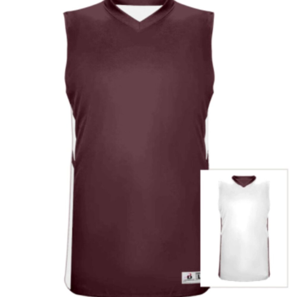 Badger Reversible Basketball Jersey, Maroon/White, Set of 4